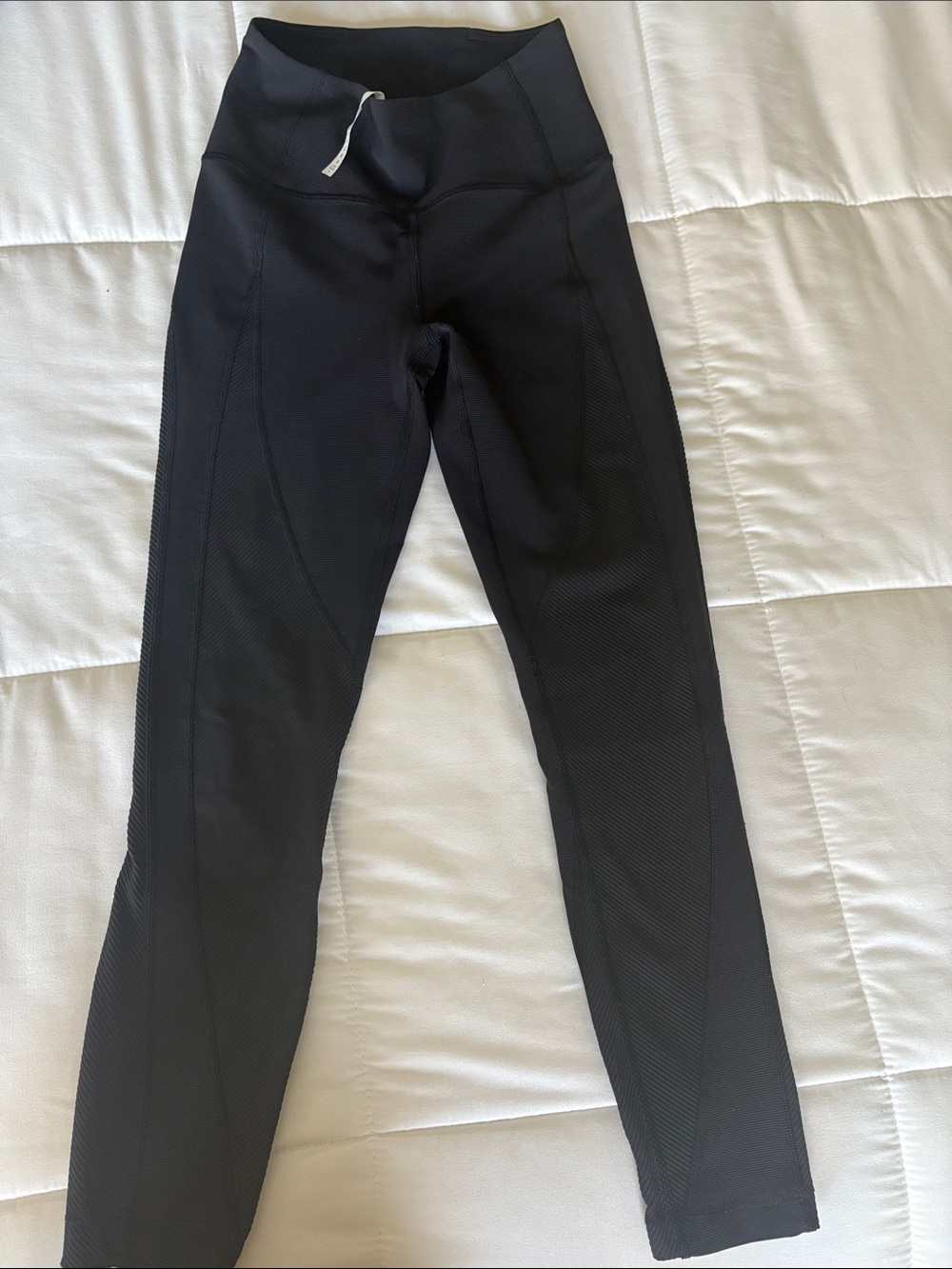 lululemon athletica Black Ribbed High-Waist Leggings